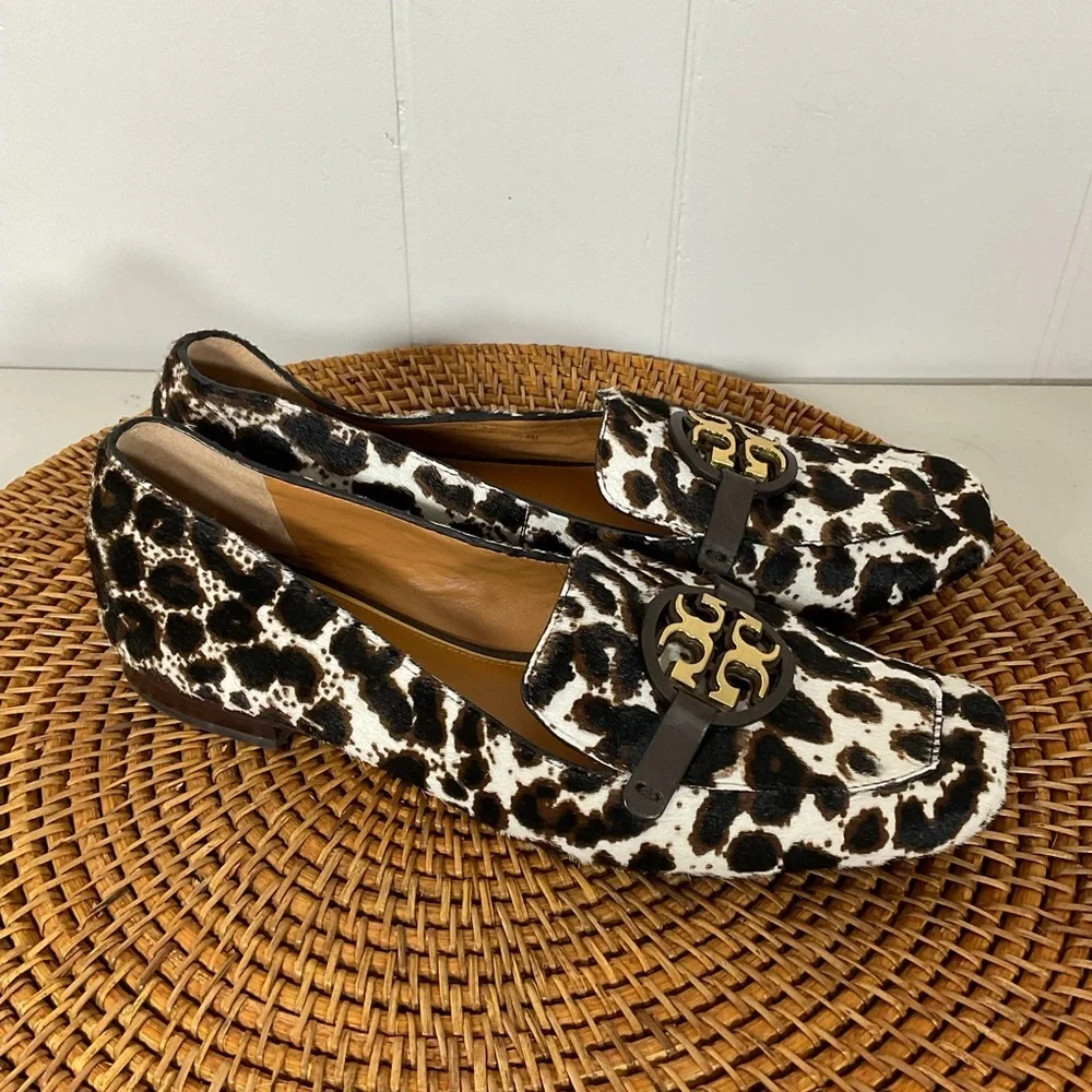 Tory Burch 'Metal Miller' Loafer Leopard Print Calf Hair Size 8M MSRP $348 - Picture 3 of 6